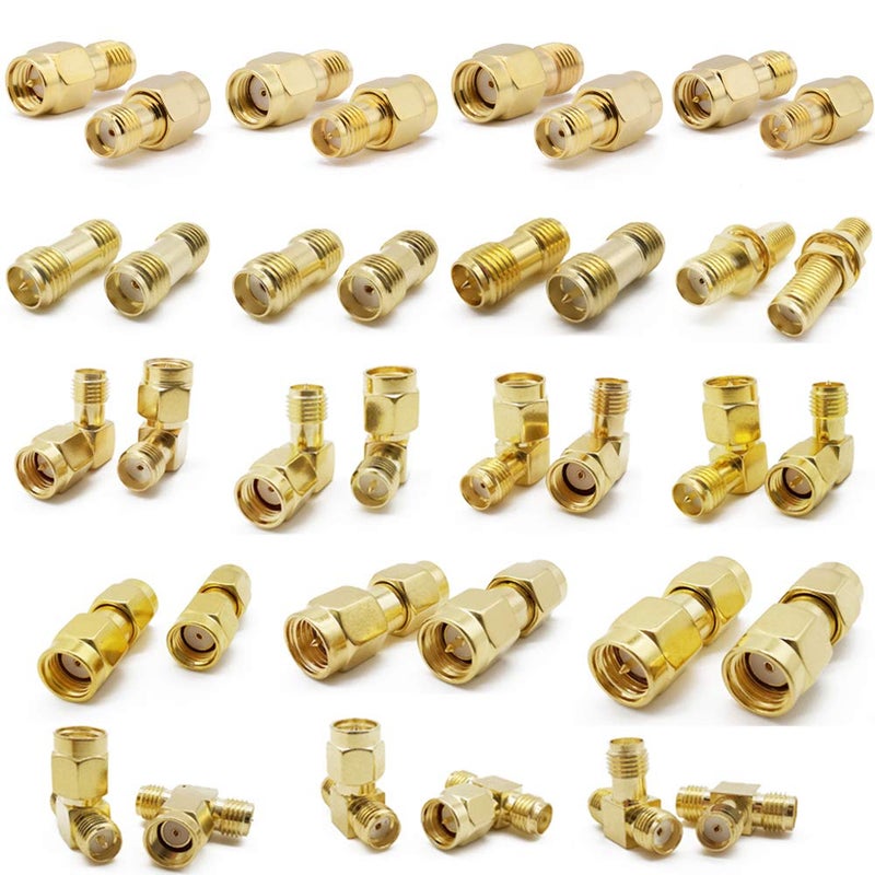 ALLiSHOP طقم موصلات ALLiSHOP SMA: قابس ومقبس RP-SMA مستقيم و90 مطلي بالذهب من النحاس لتوصيل RF للهوائيات FPV، الراديو، باوفينغ، ياسو، مشروع كاميرا IP - Image 1